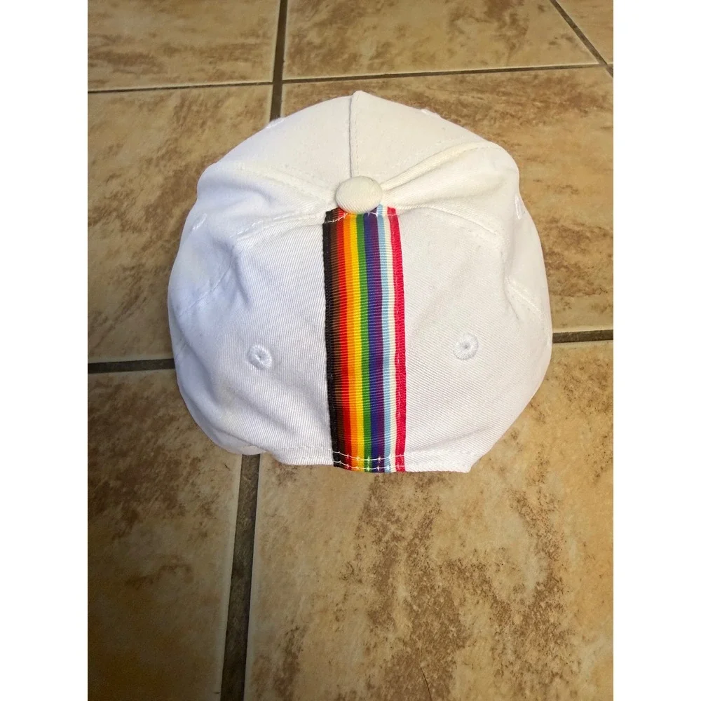 San Diego Padres White Pink Rope Snapback Hat Rainbow Pride Stripe